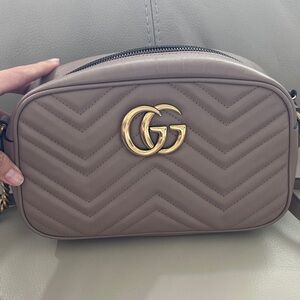 Gucci Beige Quilted Leather Crossbody Bag